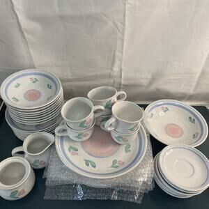 Lot Of 39 International Tableworks Stoneware (Porto) Plate Cups Bowls Coasters